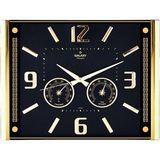Mcreative Premium Barometreli Isı - Nem Ölçer Kabartma Rakamlı Duvar Saati 41.5 x 32 cm 707-A-1