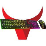 Mcreative Rainbow Aydınlatmalı Daktilo Klavye Mouse Set 105 Tuşlu LED Işıklı USB Kablolu Vk-Bkb8 V-190878109923