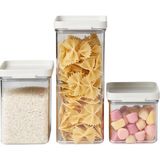 Mcreative Saklama Kutusu Seti Omnia Dikdörtgen Beyaz - 700 Ml, 1100 ml ve 2000 ml - Gıda Için Pratik Saklama Kabı - Hava Geçirmez Saklama Kutuları Mutfak Dolabı ve Raf Için Uygundur