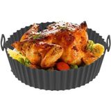 Mcreative Silikon Airfryer Kabı, Yapışmaz Airfryer Kalıbı, Isıya Dayanıklı Yanmaz Kolay Temizlenebilen Pişirme Kabı Siyah Renk
