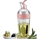 Mcreative Sızdırmaz Yağdanlık Sosluk Sirke Şişesi 350 ml Dekoratif Renkli Ayçiçek Yağı Sıvı Yağ Cam Yağlık Damlatmaz Kapaklı Estetik Pembe