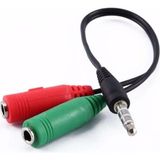 Mcreative Stereo Jak Kulaklık ve Mikrofon Ayırıcı Kablosu, Kırmızı ve Yeşil