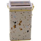 Mcreative Terrazzo Cream Desenli Dikdörtgen Metal Saklama Kabı 8X10 cm (Terrazzo Cream)