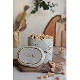 Mcreative Terrazzo Cream Desenli Oval Metal Saklama Kabı 11X15 cm (Terrazzo Cream)