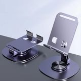 Mcreative Tok Alüminyum Stand Çok Işlevli Döner Tablet Pc Akıllı Telefon Standı Mini Boy Masaüstü Stand Katlanabilir Cep Telefonu Evrensel Telefon Tutucu K72 Mor Renk