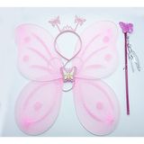 Mcreative Toz Pembe Renk Kelebek Kanadı Tacı ve Sopası 50x37 cm (4604)