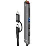 Mcreative Type-C ve Lightning Uçlu Değiştirilebilir Başlık iPhone 15 Uyumlu Sd Kart Tf Kart Micro Sd Kart Okuyucu USB 3.0 Girişli Tak Çalıştır ZR563