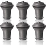 Mcreative Vin 0086341 0886360 Şarap Pompaları İçin Tapa, 6'lı Blister, Gri, 6'lı Set
