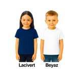 Mcrkids KIZ-ERKEK ÇOCUK BİSİKLET YAKA BASİC DÜZ KISA KOLLU 1-2-3-4 YAŞ 2 'Lİ SET TİŞÖRT LACİVERT-BEYAZ