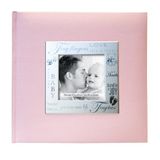 MCS 200 Cepli Kumaş Bebek 4x6 Yazı Alanlı Fotoğraf Albümü, 20 x 20 cm, Bebek Pembesi