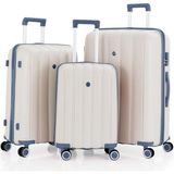 Mçs 3lü Set Kırılmaz Silikon Seyahat Valizi Bavulu V305 Kemik Sky Blue - Kemik - Gök Mavisi