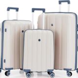 Mçs 3Lü Set Kırılmaz Silikon Seyahat Valizi Bavulu V305 Kemik Sky Blue