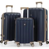 MÇS 3lü Set Kırılmaz Silikon Seyahat Valizi Bavulu V305 Laci Şampanya