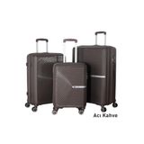 Mçs 3Lü Set Kırılmaz Silikon Seyahat Valizi Bavulu V374 Acıkahve