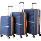 Mçs 3lü Set Kırılmaz Silikon Seyahat Valizi Bavulu V374 Laci/hardal - Lacivert - Hardal