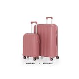 Mçs Bavul Büyük Ve Kabin 2Li Set Kırılmaz Silikon Valiz V305 Koyupudra