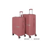 Mçs Bavul Büyük Ve Orta 2Li Set Kırılmaz Silikon Valiz V374 Koyupudra