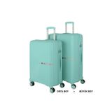 Mçs Bavul Büyük ve Orta 2li Set Kırılmaz Silikon Valiz V374 Mint Yeşili