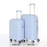 Mçs Bavul Orta Ve Kabin 2Li Set Kırılmaz Silikon Valiz V305 Bebemavi