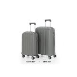 Mçs Bavul Orta Ve Kabin 2Li Set Kırılmaz Silikon Valiz V305 Gri