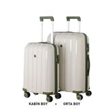 Mçs Bavul Orta Ve Kabin 2Li Set Kırılmaz Silikon Valiz V305 Kemikhaki