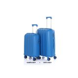 Mçs Bavul Orta Ve Kabin 2Li Set Kırılmaz Silikon Valiz V305 Saksmavi