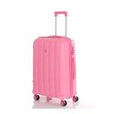 MÇS Orta Boy Kırılmaz Silikon Seyahat Valizi Bavulu V305 (Pembe)
