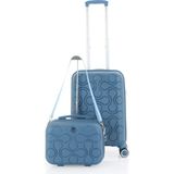 Mçs Polipropilen 2'li Valiz Seti Kabin & Makyaj V376 - Sky Blue