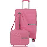 Mçs Polipropilen 2'li Valiz Seti Orta & Makyaj V374 - Pembe