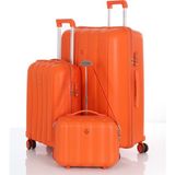 Mçs Polipropilen 3'lü Valiz Seti Büyük & Kabin & Makyaj V305 - Orange