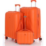 Mçs Polipropilen 3'lü Valiz Seti Büyük & Orta & Makyaj V305 - Orange