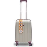 Mçs Polipropilen Valiz V305 55 CM - Bej - Siyah - Mürdüm