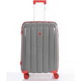 MÇS Polipropilen Valiz V305 65 cm - Gri - Kırmızı