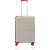 Mçs Polipropilen Valiz V374 65 cm - Kemik - Kırmızı