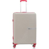 Mçs Polipropilen Valiz V374 75 cm - Kemik - Kırmızı