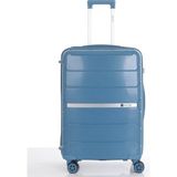 Mçs Unisex Polipropilen Lüx ve Hafif 4 Çift Tekerli 360C° Dönebilir Kırılmaz Valiz (Kabin-Orta-Büyük) - BÜYÜK BOY - Sky Blue