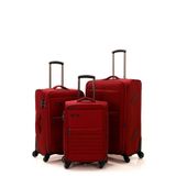 MÇS V102 Lux Kumaş Bordo Üçlü Valiz Seti