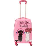 Mcs V307 Happy Baskı Pembe ABS Çocuk Valizi