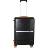 MÇS V366 Magnum Y.üretim Pp Valiz 65 cm - Siyah - Hardal