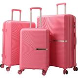 Mcs V374 Pembe Polipropilen Üçlü Valiz Seti