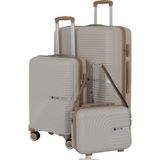 MÇS V374 Su Y.üretim Pp Valiz 55 cm + 75 cm + Makyaj Siyah - Gri