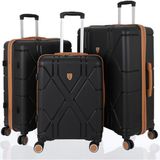 Mçs V375 Polipropilen Set Valiz - Siyah - Hardal