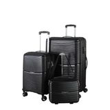 MÇS V379 Aura PP Valiz Seti, 55 cm + 75 cm + Makyaj Çantası, Siyah