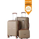 MÇS V379 Aura Y.üretim Pp Valiz 55 cm + 65 cm + Makyaj Siyah Set