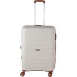 MÇS V379 Aura Y.üretim Pp Valiz 65 cm - Beyaz - Kahve