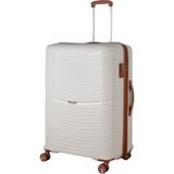 MÇS V379 Aura Y.üretim Pp Valiz 75 cm - Beyaz - Kahve