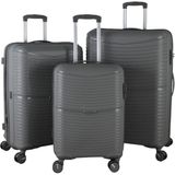 MÇS V379 Aura Y.üretim Pp Valiz Siyah Set - Gri