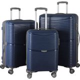 MÇS V379 Aura Y.üretim Pp Valiz Siyah Set - Lacivert - Gri