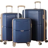 MÇS V379 Aura Y.üretim Pp Valiz Siyah Set - Lacivert - Kahve