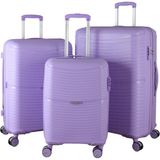 MÇS V379 Aura Y.üretim Pp Valiz Siyah Set - Lila